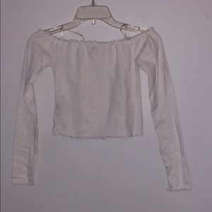 white off the shoulder crop top